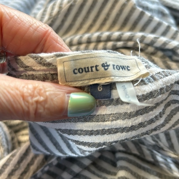 Court and Rowe Sleeveless Stretch Cotton
Seersucker Midi Dress Gray White Sz 6 - Picture 12 of 14